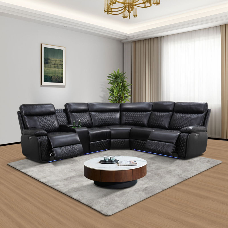 Canapé modulaire en cuir 3 pièces Vardia