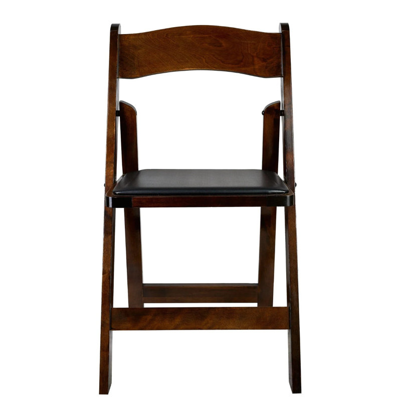 ToughWood Folding Chair with Cushion by Chivari, Fruitwood/Black