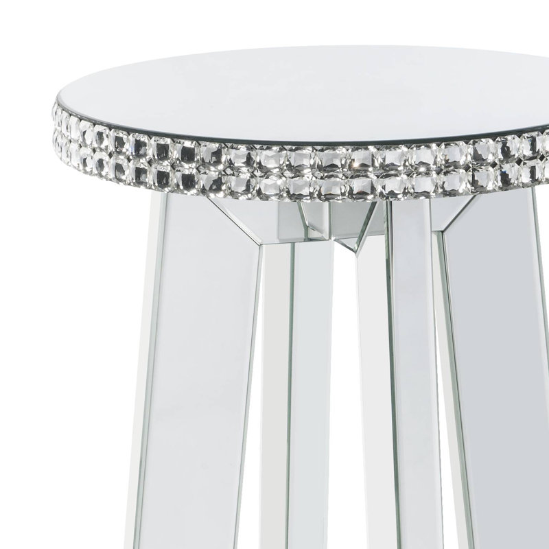 Burtch Round End Table in Mirrored