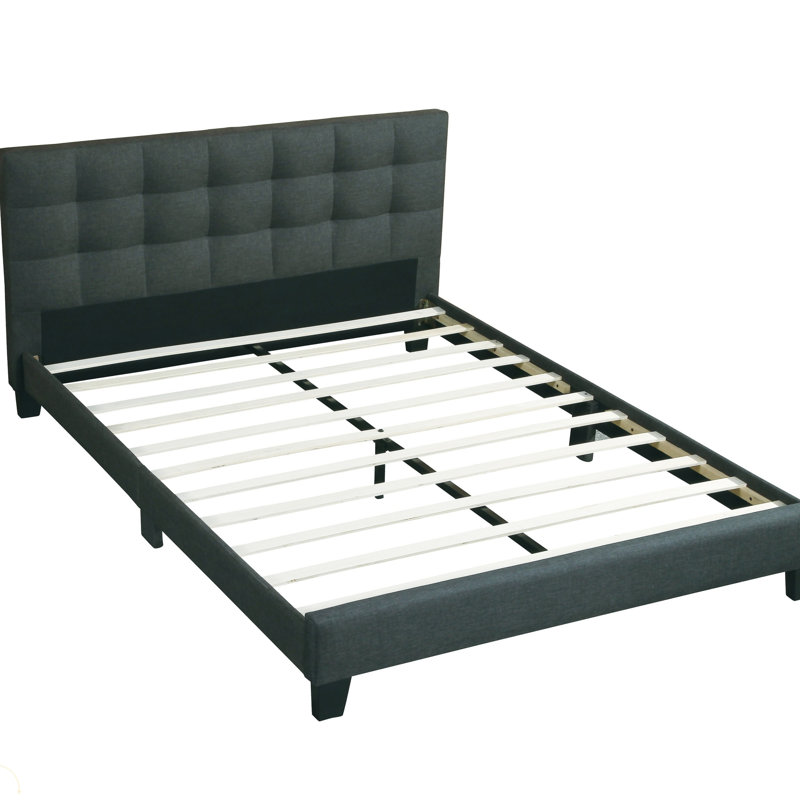 Lit de chambre à coucher moderne 1pc, Gris anthracite, Grand lit