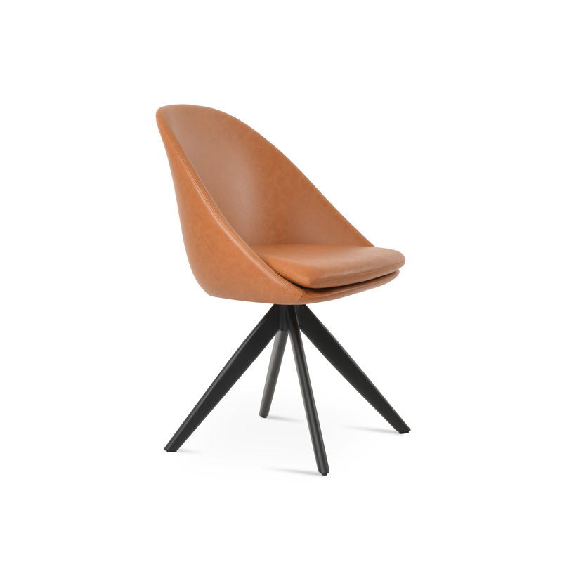 Avanos Sword Swivel Dining Chair, Caramel, Gold