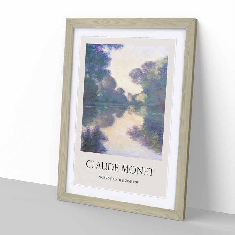 Morning on the Seine by Claude Monet - Picture Frame Painting, 36cm H x 27cm W x 2cm D