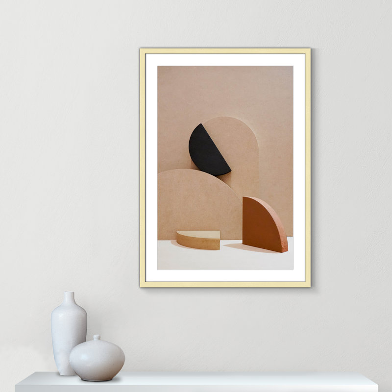 Neutral Harmony dévoilé par Casa Fine Arts, H 35,5 po x l 25,5 po, Encadrement cubique blanc, Blanc