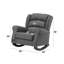 Chaise berçante rembourrée avec pieds en bois Sergio