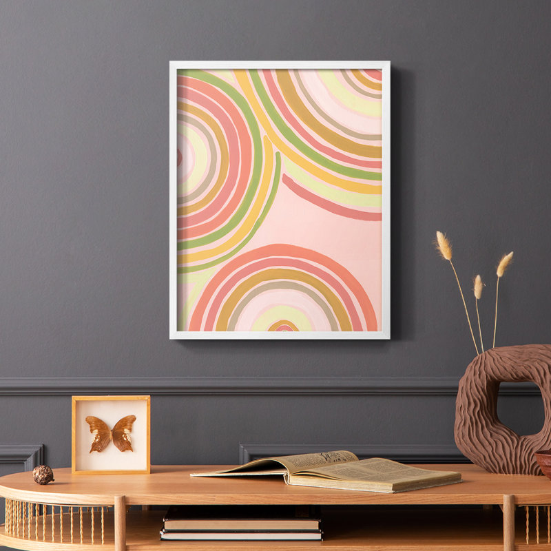 «Abstract Rainbow I», reproduction encadrée - bois massif, Blanc, H 10 po x l 8 po