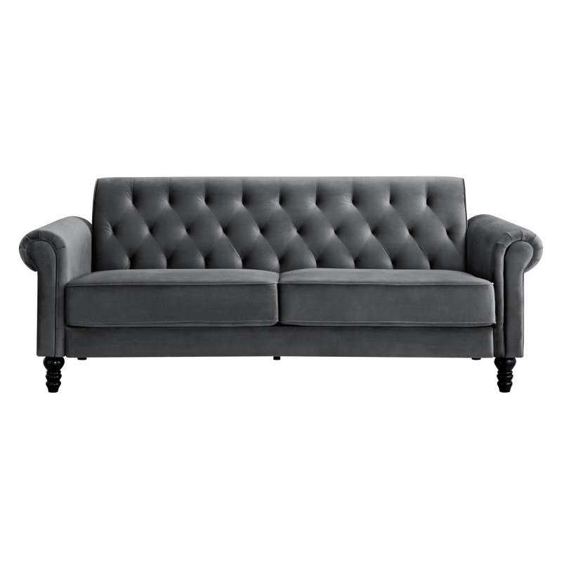 Rainsburg 3-Seater Velvety Sofa, Grey, 3