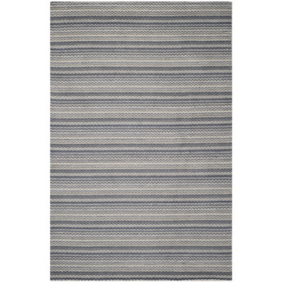 Tapis bleu / gris en laine Archer