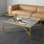 Four Legs Coffee Table Metal Frame Glass Top center table 100x100cm