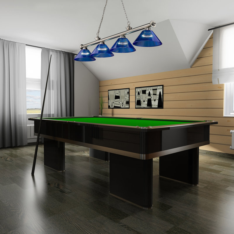 Billard 4 lumières Annaleisa, Bleu foncé, Brun
