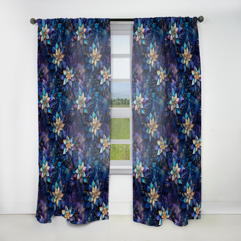 Motif marocain Boho Motif IV - Rideau floral - Rideau floral obscurcissant - 1 panneaux, L 52 po x L 95 po