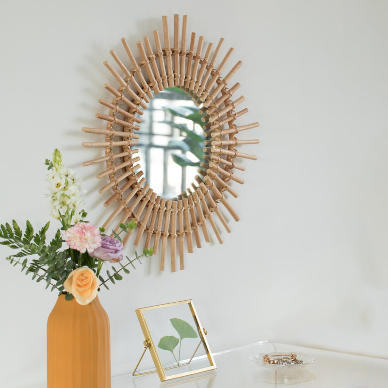 Miroir mural mural en bois