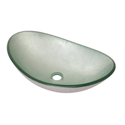 Novatto Argento 14.5 " Glass Oval Bathroom Sink