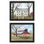 Décoration murale «Early American Home» - encadrée noire 2, bois multicolore + décoration en papier par décor