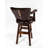 Trophy Tufted Brown Corset Swivel Bar Stool Upholstered Leather 26"-61924289-61558326