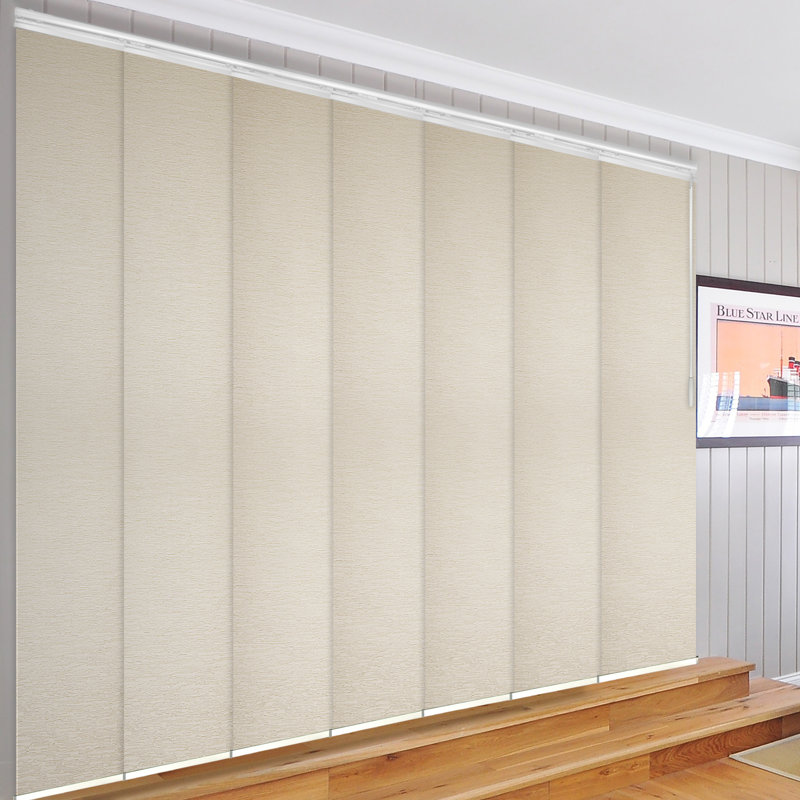 7-Panel Single Rail Blackout Vertical Blind, White