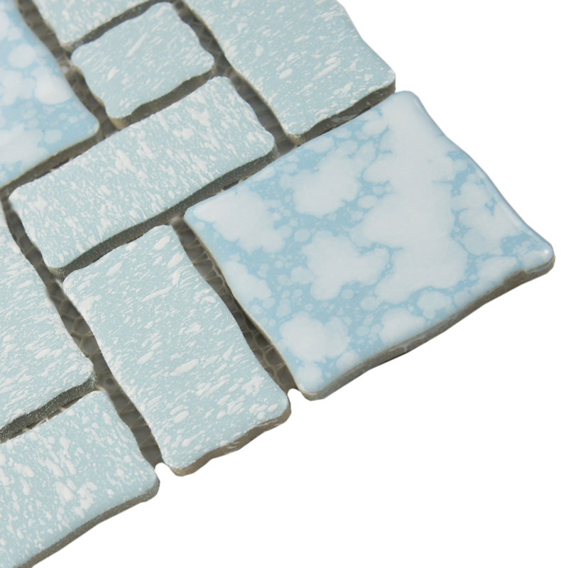 Academy Random Sized Straight Edge Porcelain Versailles Mosaic Wall & Floor Tile, Blue