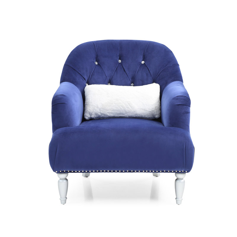 Fauteuil Ernst, Velours bleu