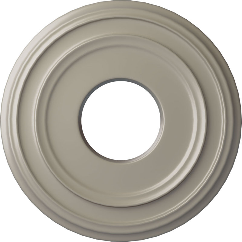 Médaillon de plafond H 12,375 po x l 12,375 po x P 1,125 po, Blanc perle