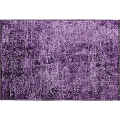 Cerrito AMF559 Machine Washable Premium Purple Rug