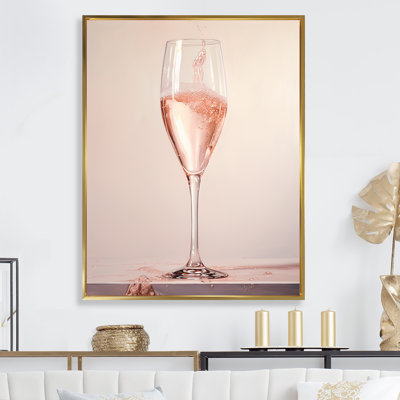 Roses et résonances roses champagne - vin et champagne, art mural du salon