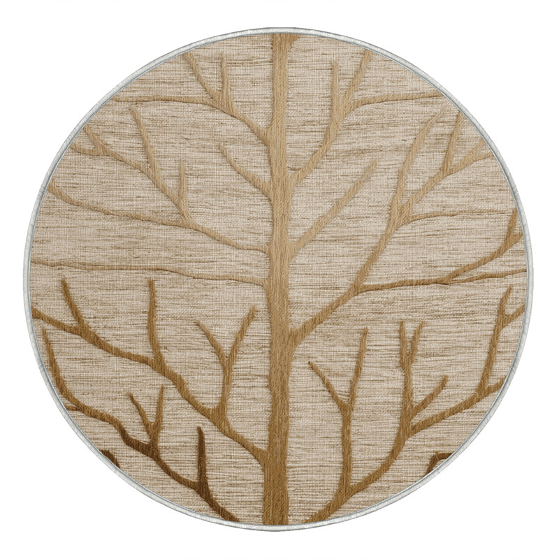 Washable Lotus Root Vegetables Area Rug, Round 5'