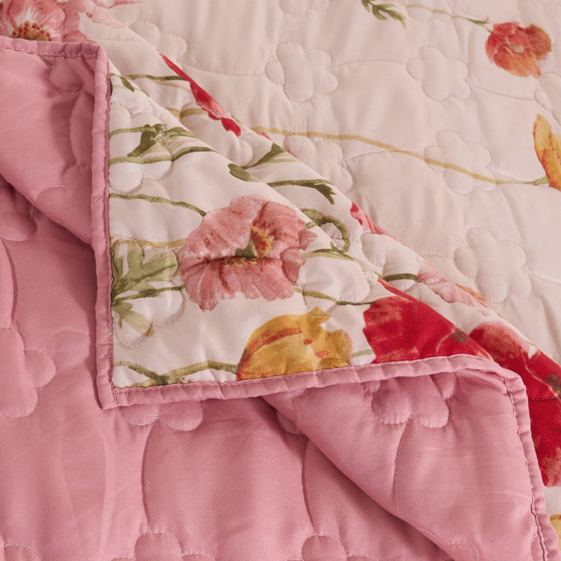 Jeté matelassé réversible 50 po x 60 po Greenland Home Fashions Breeze Blush