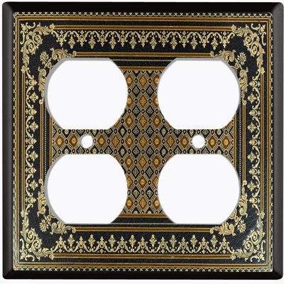 Patterned 2 - Gang Duplex Outlet Standard Wall Plate