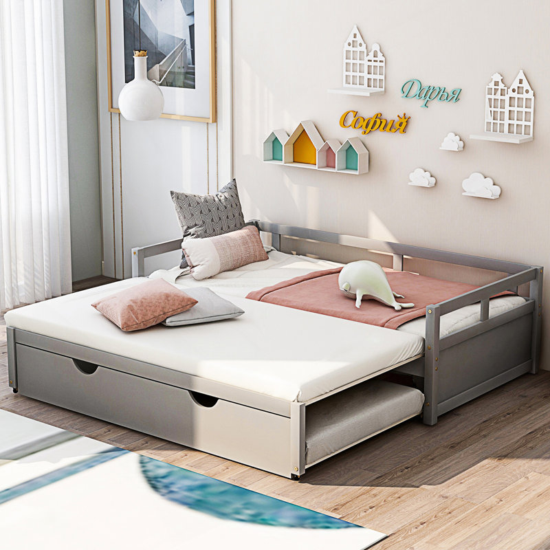 Lit de jour extensible avec couchette, Grey
