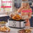 24 Qt Electric Turkey Roaster Oven with Self-Basting Glass Lid and Defrost and Keep Warm Functions