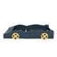 Lit plateforme pour voiture de course bleu foncé et jaune avec rangement et roues décoratives THALINA-2008347156-2008347159