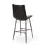 Ensemble de 2 tabourets de bar Nimma, similicuir noir touffeté, métal brun