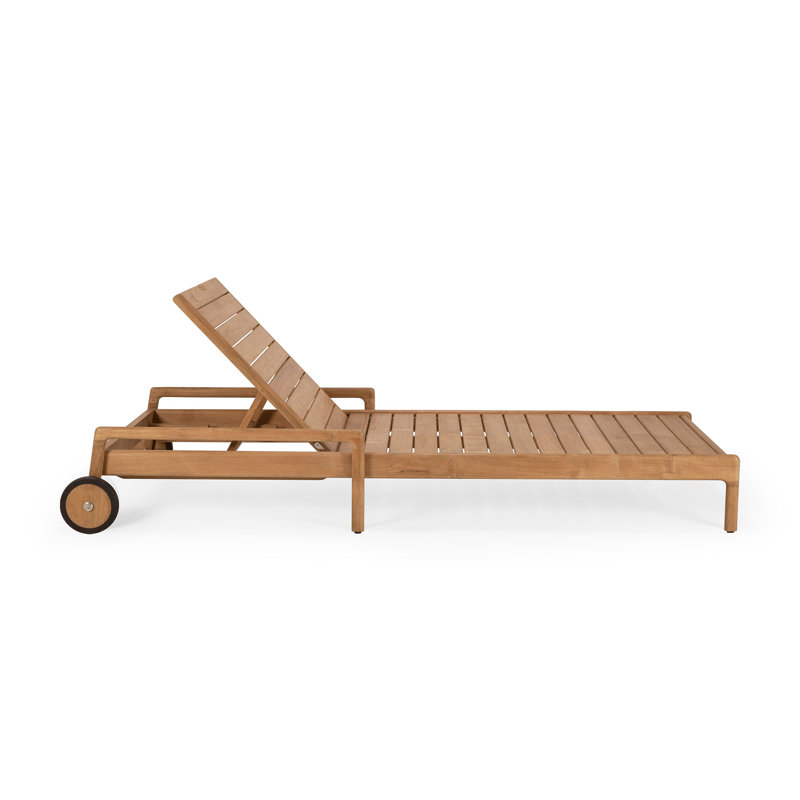 Jack Outdoor Teak Chaise Lounge