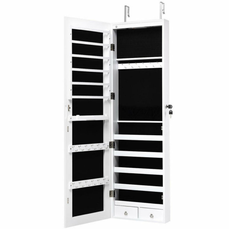 Armoire à bijoux de 14 po de large Maykel, Blanc