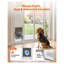 Porte pour animaux de compagnie réglable à porte coulissante en verre pour grands chiens, d'une hauteur de 75,9 po à 80,7 po, cadre en aluminium blanc