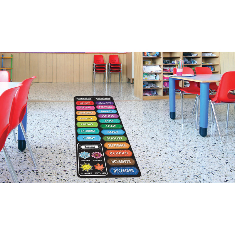 Smart Poly, The Original Fun Mat, Mat Runner, 15.5In X 47In, Days, Months, Seasons, Chalk Loop