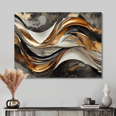 Golden Fractal Temporal Flux II - Modern Shapes