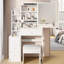 Meuble-lavabo compact 29,2 po avec siège rembourré blanc