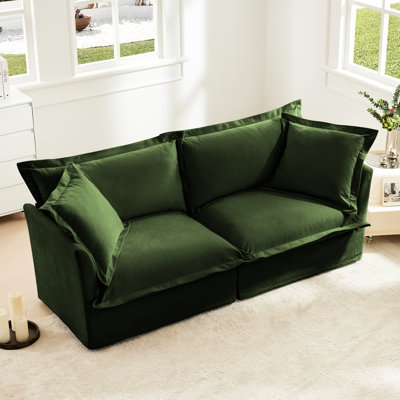 Comfy 2 Chenille Couch, Upholstered Cushion & Detachable Cover For Relaxed Moments Modern Couch Living Room, With