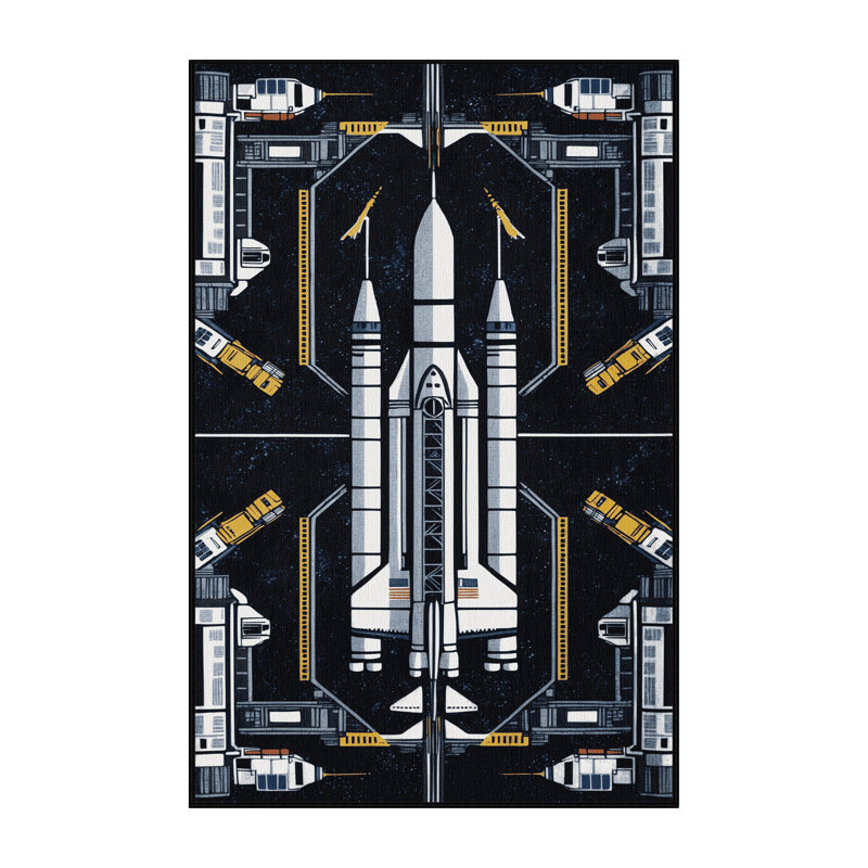 Tapis de transport gris lavable à la machine, Rectangle 7 pi x 9 pi