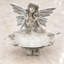 Statue de jardin féerique avec plateau en forme de feuille