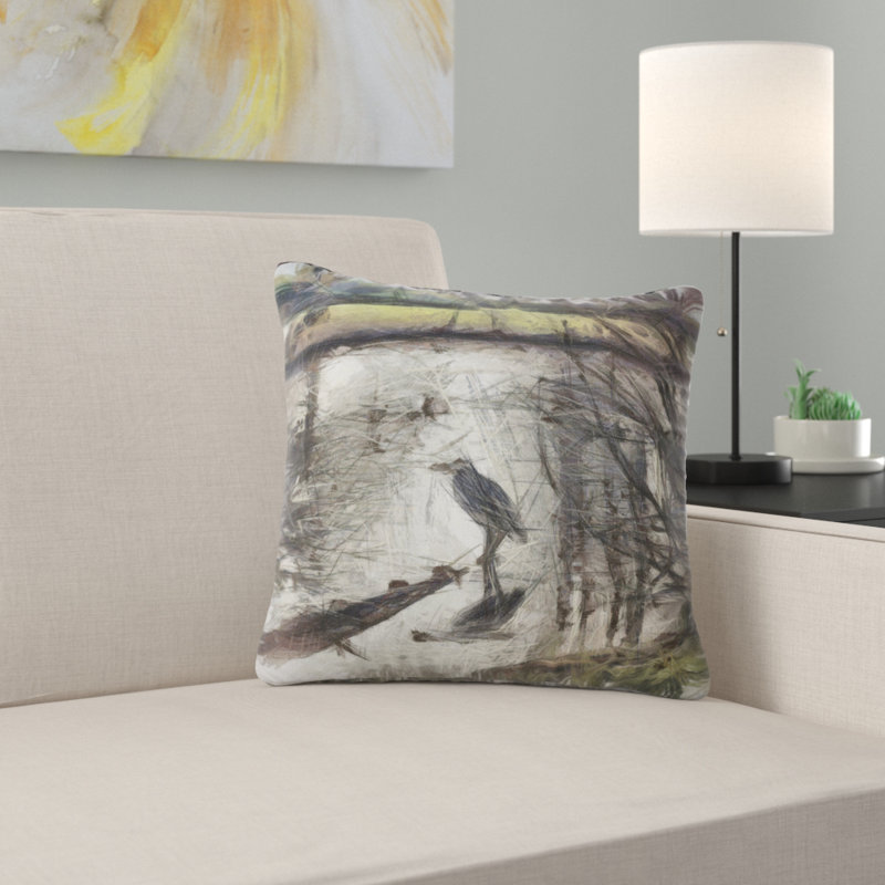 Coussin aquarelle imprimé paysage dans un parc national, 18 po x 18 po, Coussin décoratif