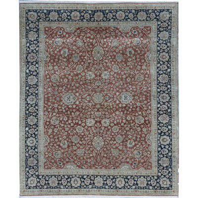 Tapis rouille et noir noué à la main de haute qualité