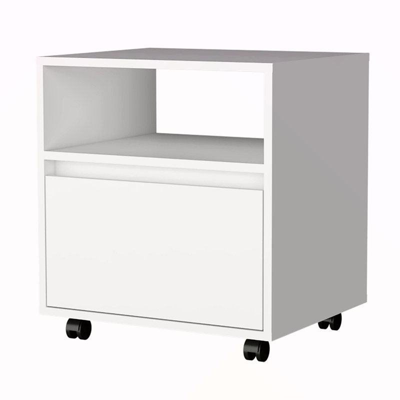 Table de chevet 1 tiroir, Blanc