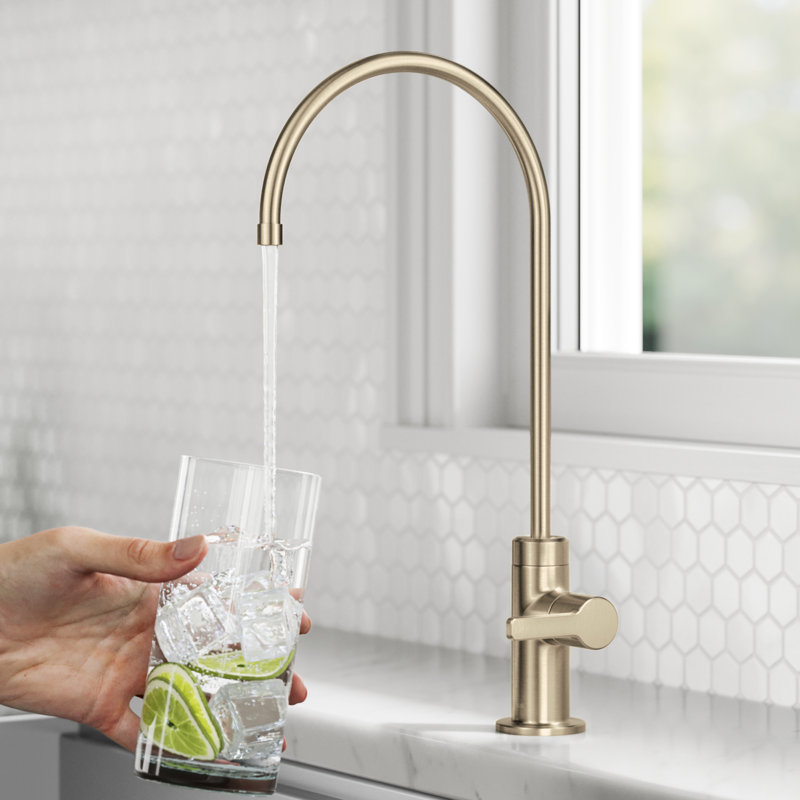 KRAUS Oletto Single Handle Drinking Water Filter Faucet for Reverse Osmosis, Antique Champagne Bronze