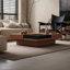 Retro Nut-Brown Manufactured Wood Square Coffee Table-450374770