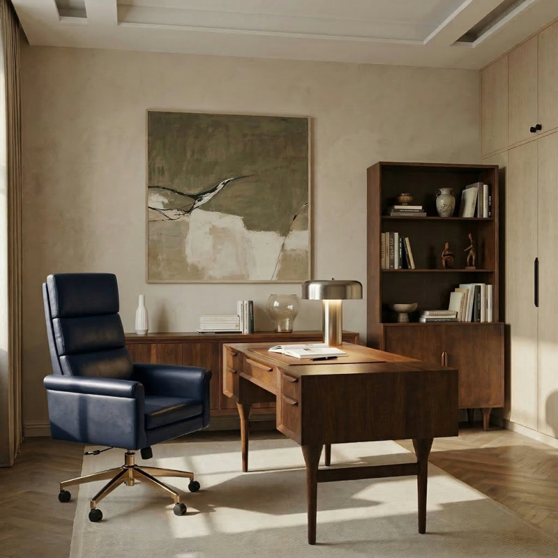 Fauteuil de direction inclinable à hauteur ajustable Morpheus, Marine