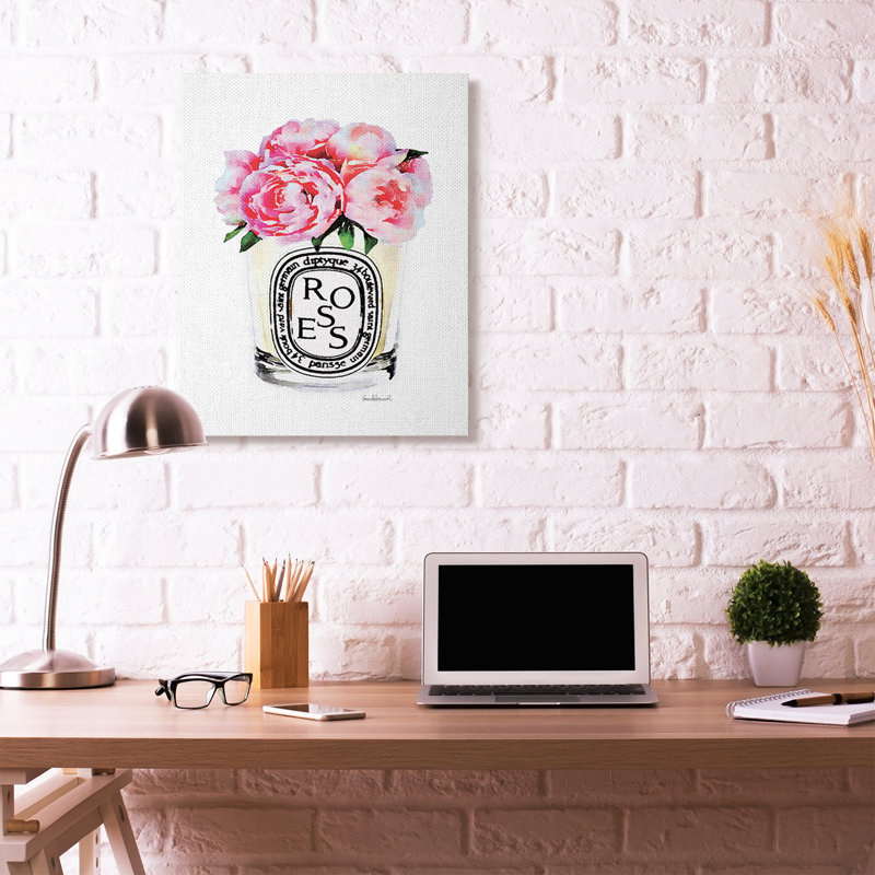 « mode motif rose fleur rose glass », art textuel, Toile tendue, H 20 po x l 16 po