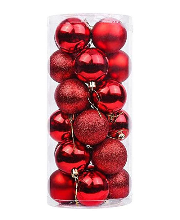 Polyvinyl Chloride (PVC) Ball Ornament, 3cm H x 3cm W x 3cm D, Red