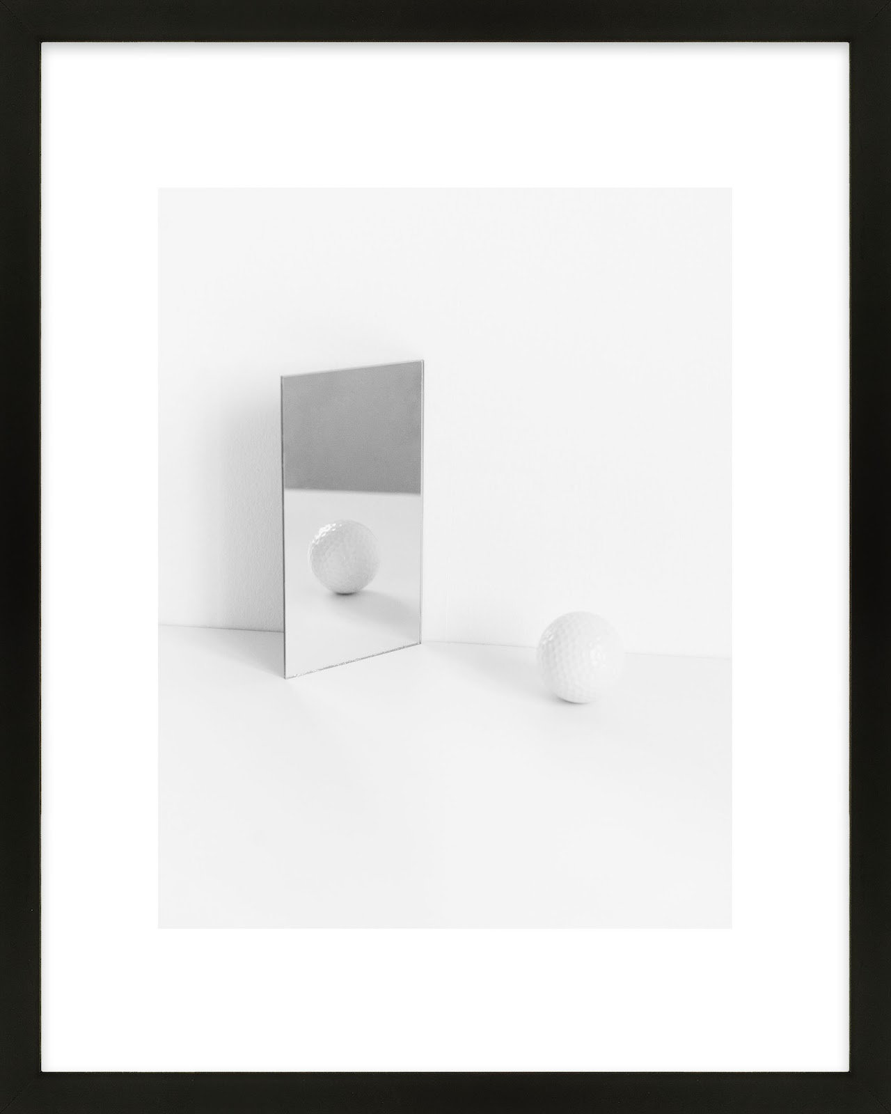 Ludovico "White Still Life 2" Print, Black, 38" H x 30" W x 1.25" D