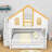 Woode Bunk Bed With House Roof Design, Storage Staircase And Drawers-235578498